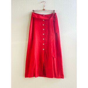 Elodie Red Button Down Skirt Size S